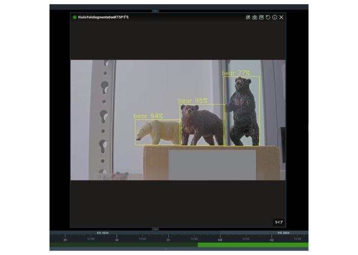 クマを検知した様子